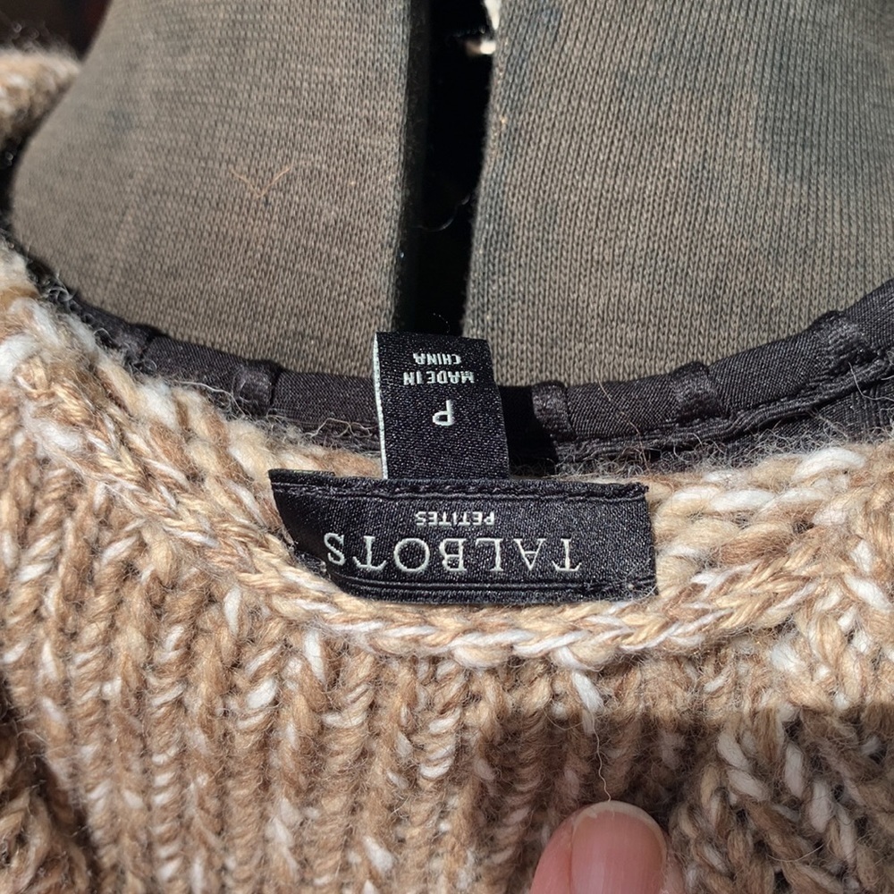 Talbots Variegated Weave Long Line Open Front Car… - image 3